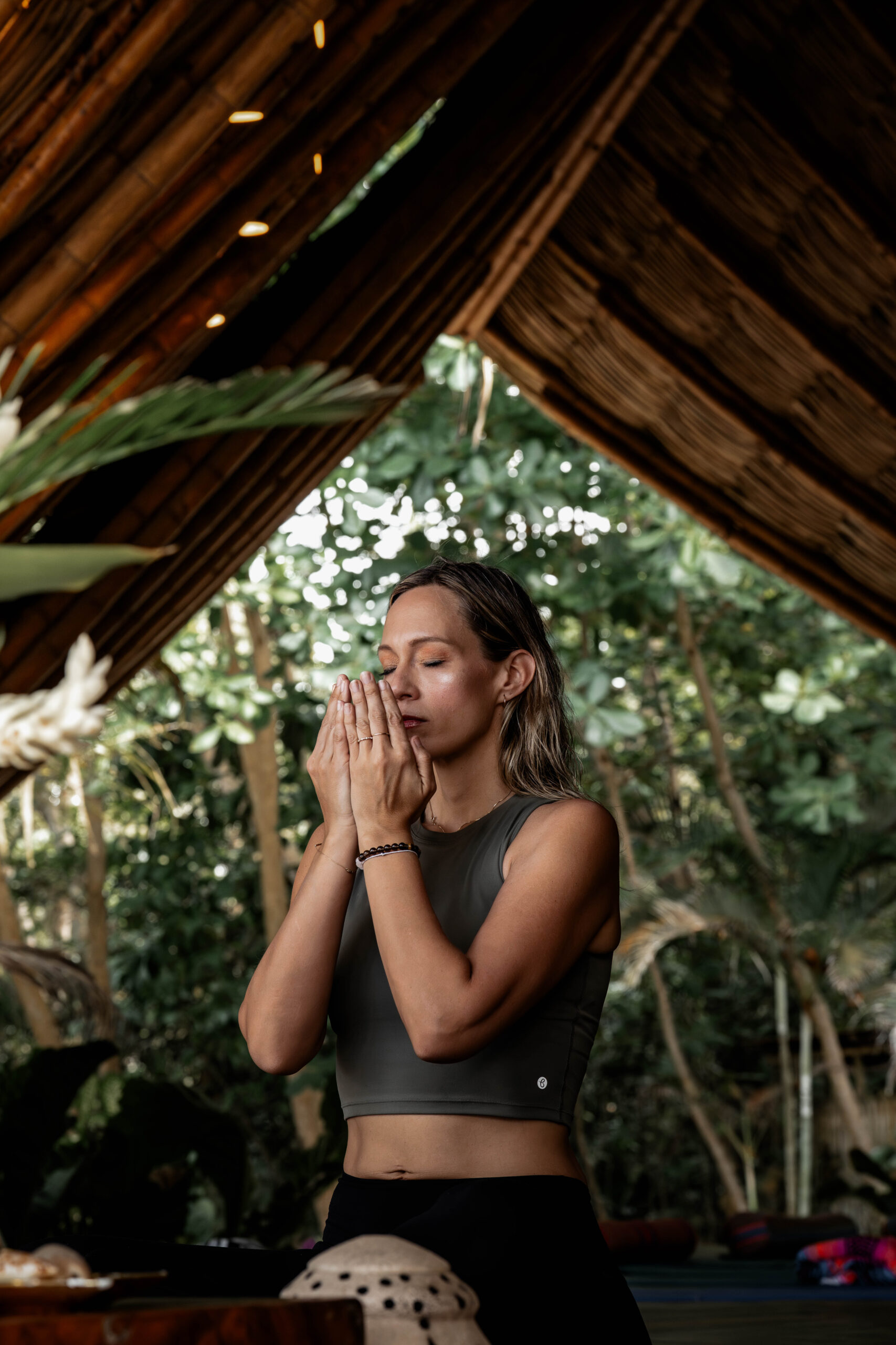 Ashley holding her hands to her face