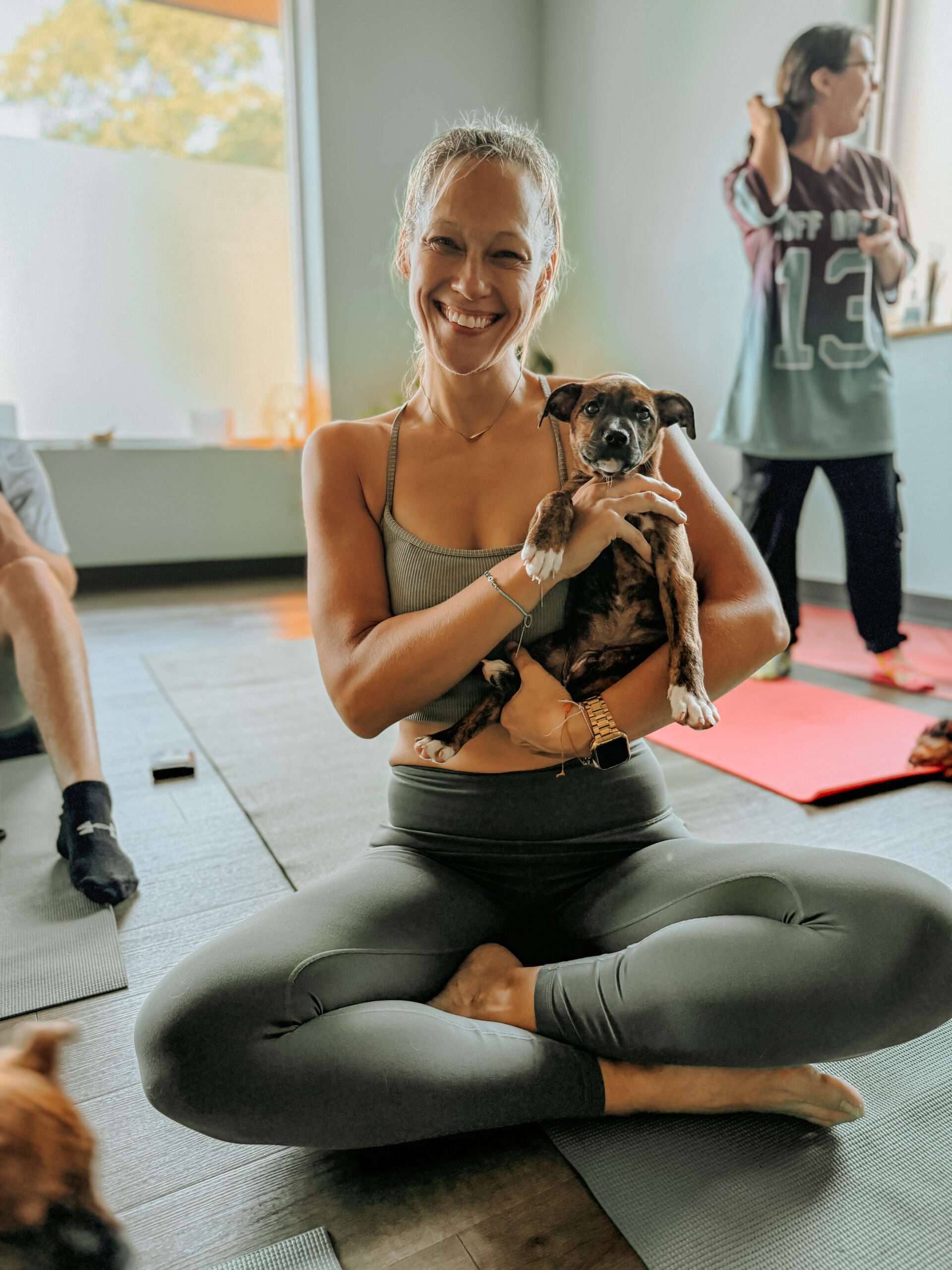 Puppy Yoga August 23rd hosted by Rising Lotus The Sacred Becoming, and Ruff Draft Rescue